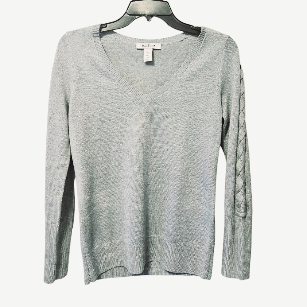 White House Black Market Braided Sleeve Sweater